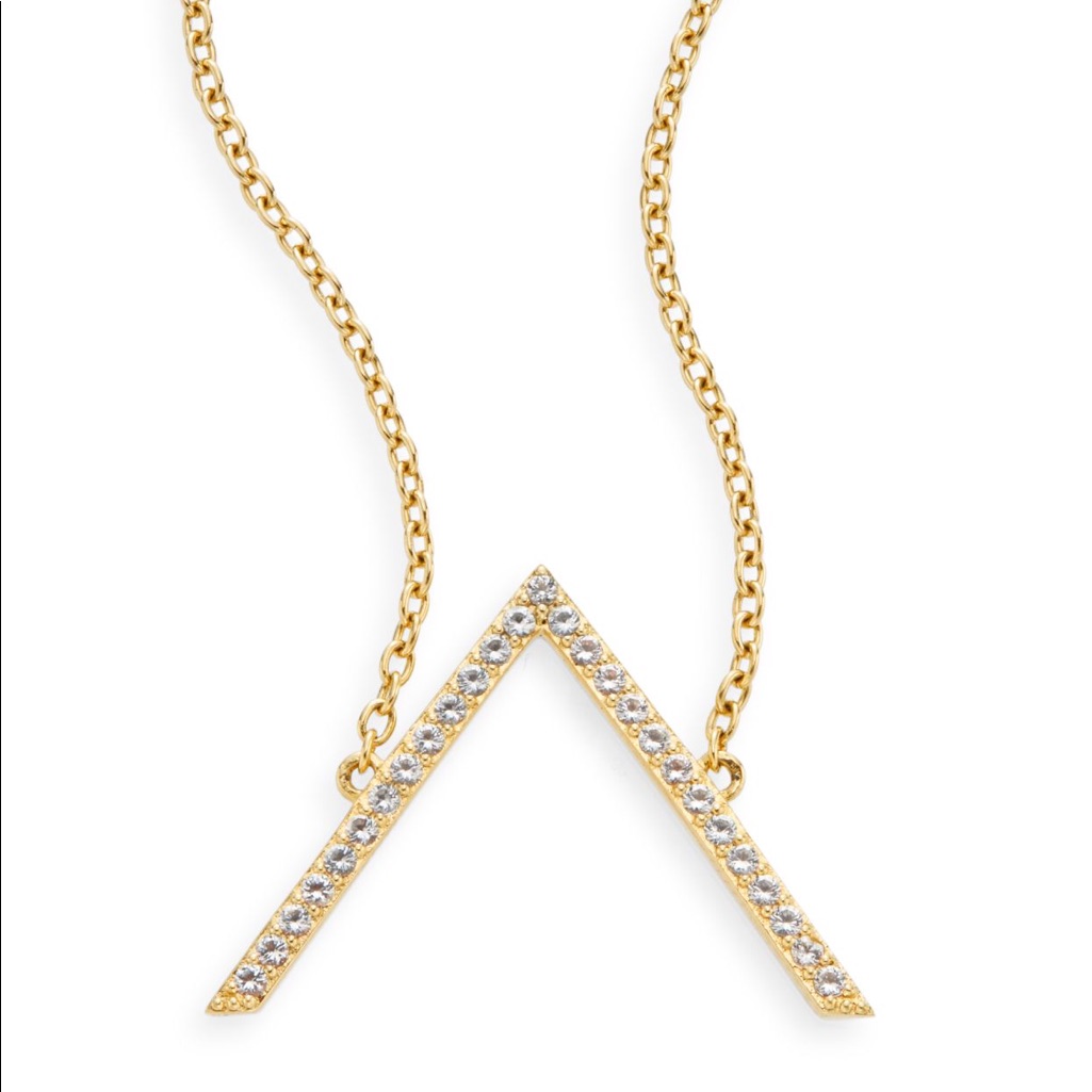 Elizabeth And James Gold V-Shaped Pav Necklace 42$